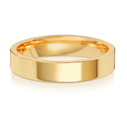 18K Yellow Gold Wedding Ring Flat Court 4mm