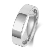 18K White Gold Wedding Ring Flat Court 5mm