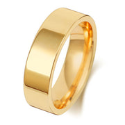 18K Yellow Gold Wedding Ring Flat Court 6mm