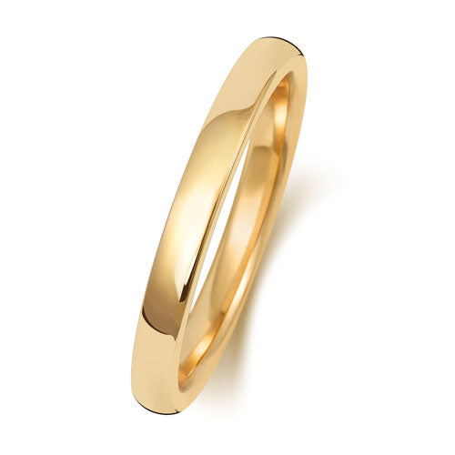 18K Yellow Gold Wedding Ring Soft Court 2mm