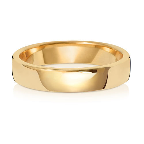 18K Yellow Gold Wedding Ring Soft Court 4mm