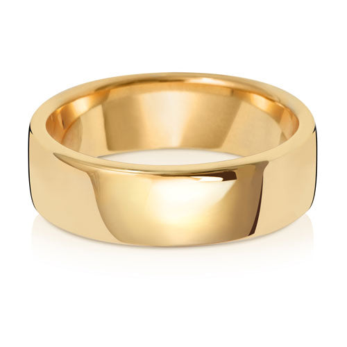 18K Yellow Gold Wedding Ring Soft Court 6mm | Charmé
