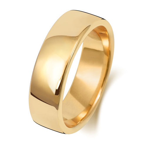 18K Yellow Gold Wedding Ring Soft Court 6mm