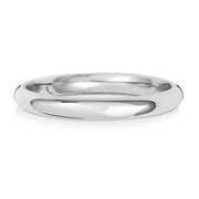 18K White Gold Wedding Ring Trad Court 2.5mm