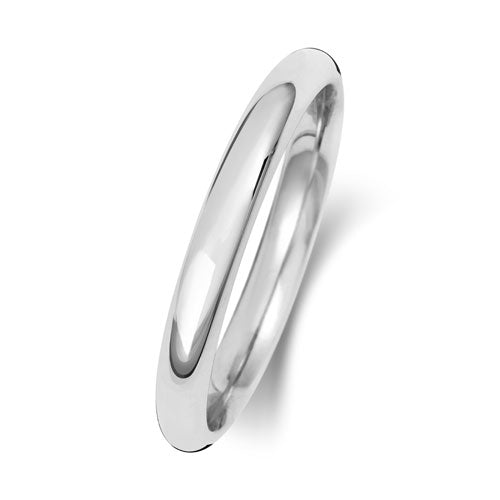 18K White Gold Wedding Ring Trad Court 2.5mm | Charmé