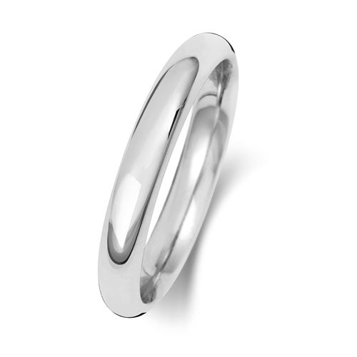 18K White Gold Wedding Ring Trad Court 3mm | Charmé