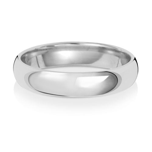18K White Gold Wedding Ring Trad Court 4mm | Charmé
