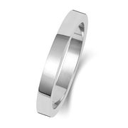 18K White Gold Wedding Ring Flat 2.5mm
