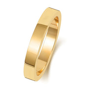 18K Yellow Gold Wedding Ring Flat 3mm
