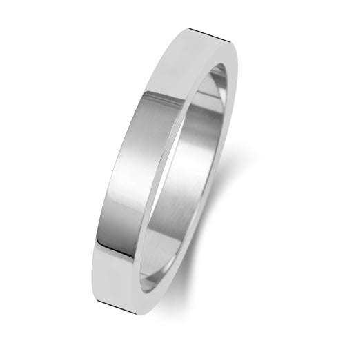 18K White Gold Wedding Ring Flat 3mm | Charme