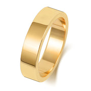 18K Yellow Gold Wedding Ring Flat 5mm