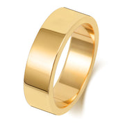 18K Yellow Gold Wedding Ring Flat 6mm