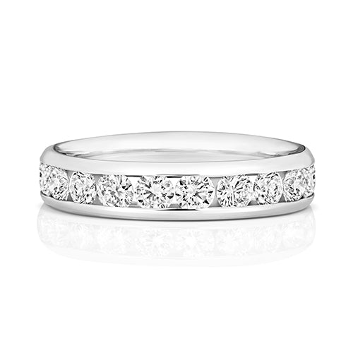 18K Gold Diamond Eternity Wedding Band